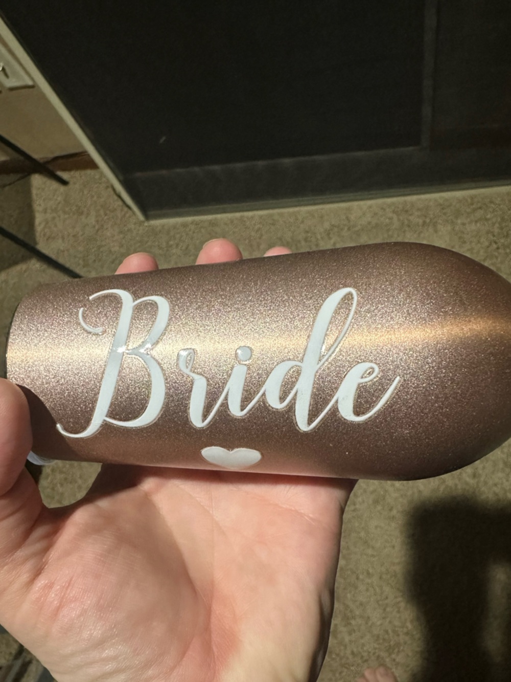 Rose Gold 'Bride' Glitter Tumbler